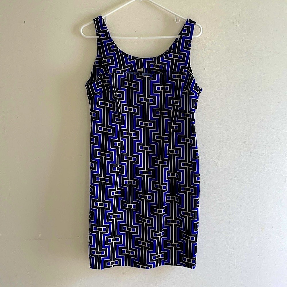 Michael Kors Navy and Black Patterned Mini Dress